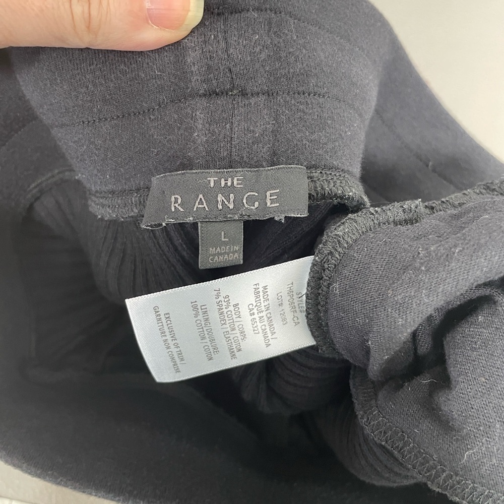 THE RANGE Jogger Pants Black Ribbed Drawstring Size Large - Picture 10 of 13